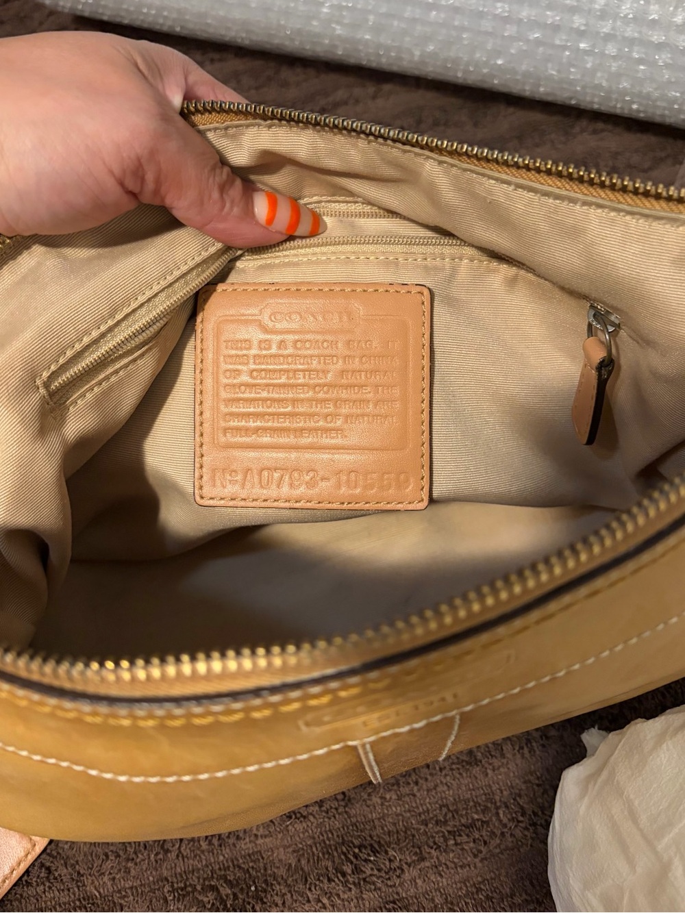 Coach Tan Leather Crossbody Bag